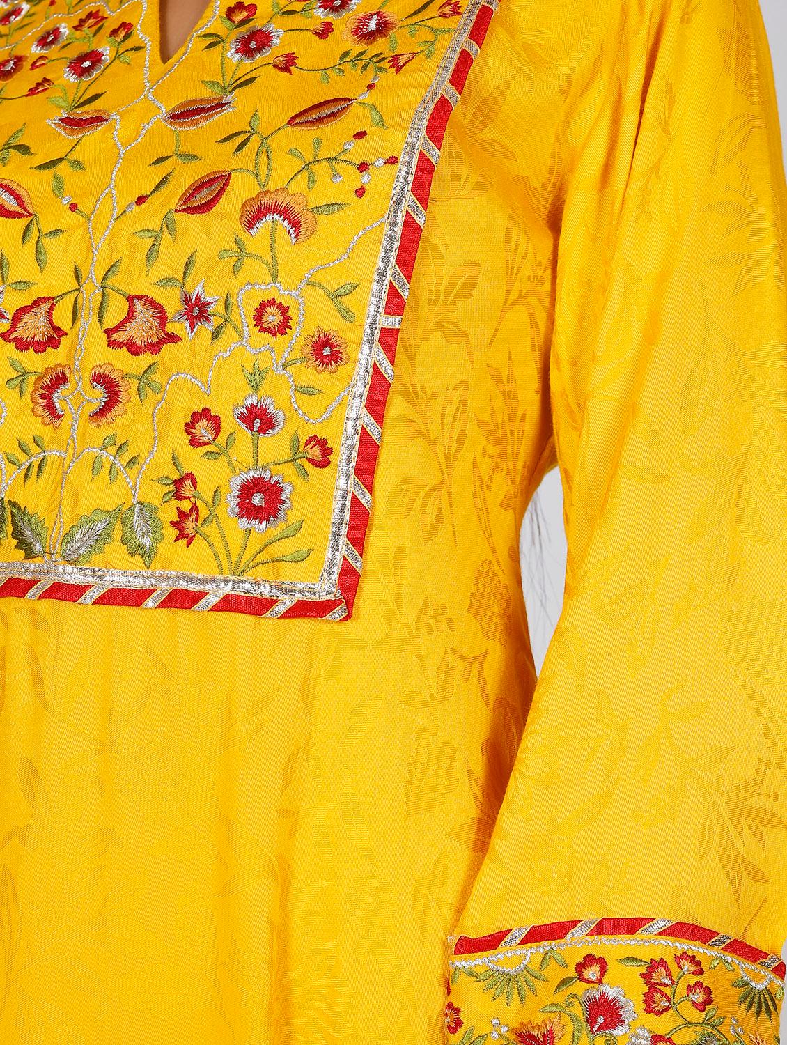 yellow modal kurta legging set - 18040089 - Standard Image - 3
