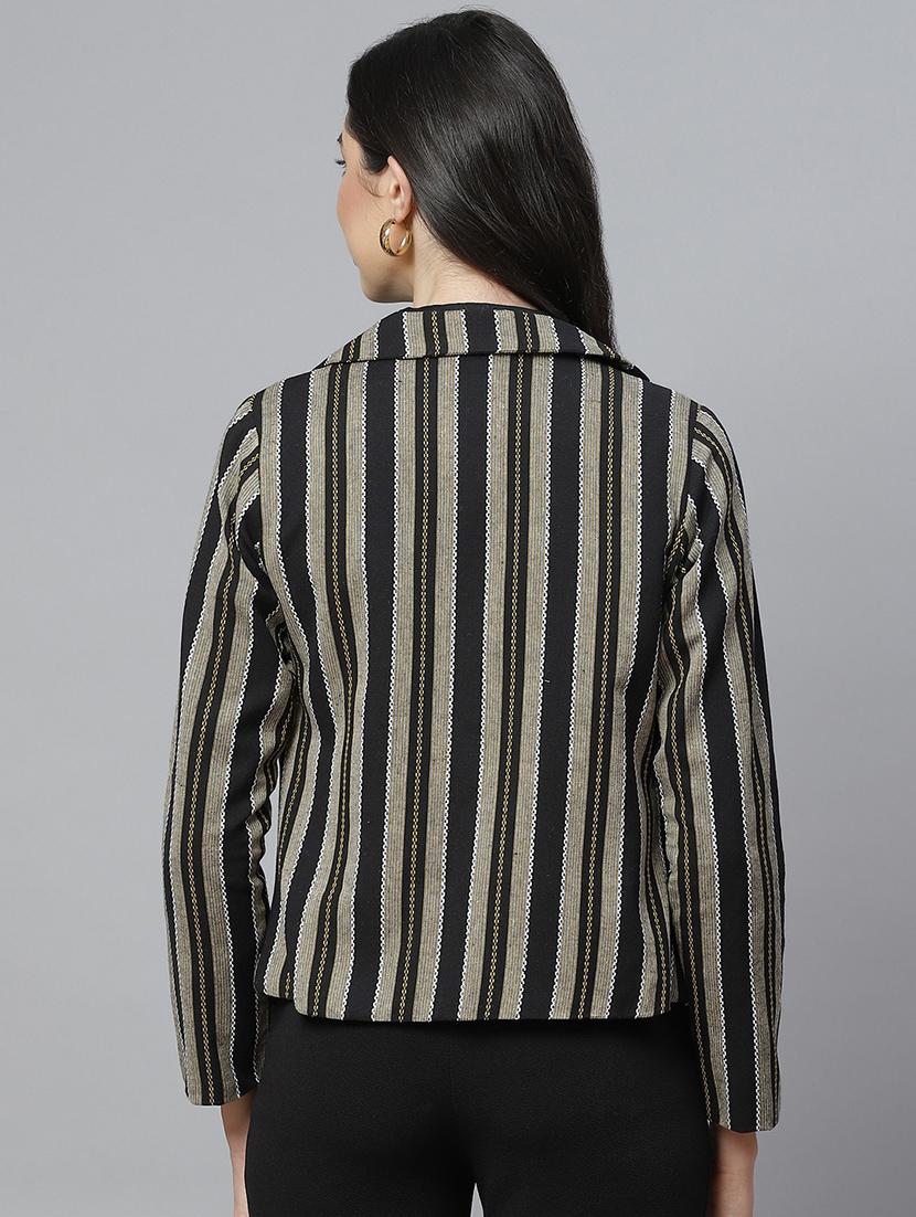 black cotton casual blazer - 18067006 - Standard Image - 2