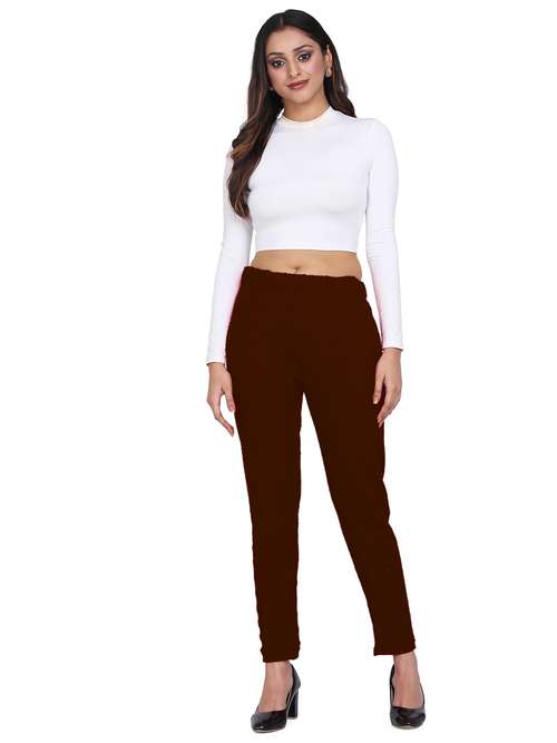 coffee brown woolen pants freesize 28  - 18067890 - Very Small Image - 1