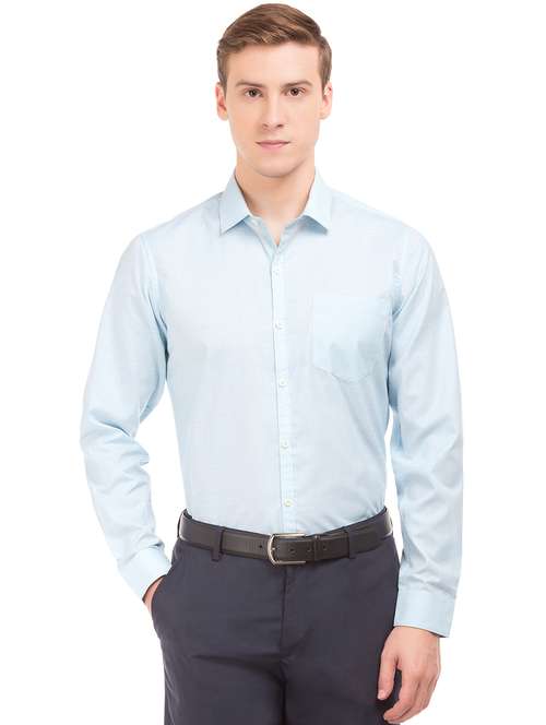 blue solid formal shirt - 18069194 - Very Small Image - 1