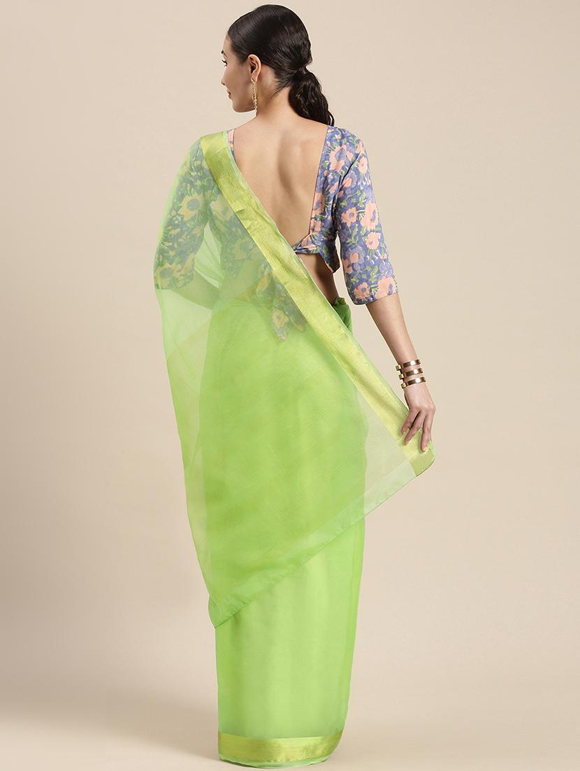 women's bordered green colored saree - 18074217 - Zoom Image - 1