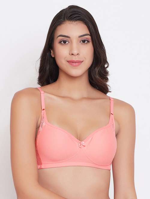 pink solid regular bra - 18080234 - Very Small Image - 1