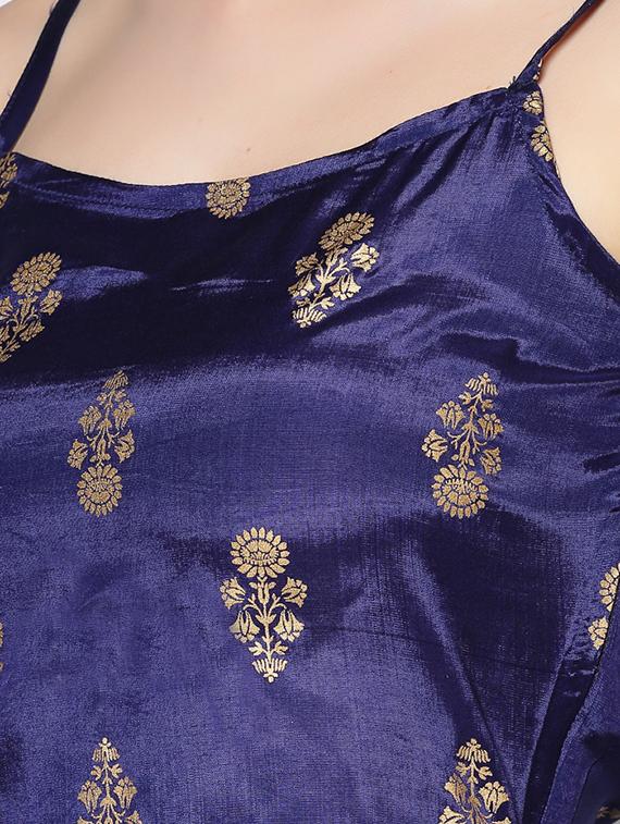 blue printed top & trouser set - 18081124 - Standard Image - 4