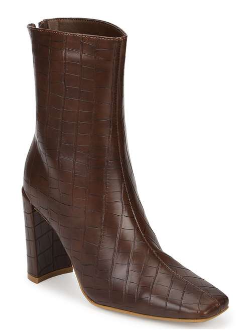 brown pu ankle  boots - 18141005 - Very Small Image - 1