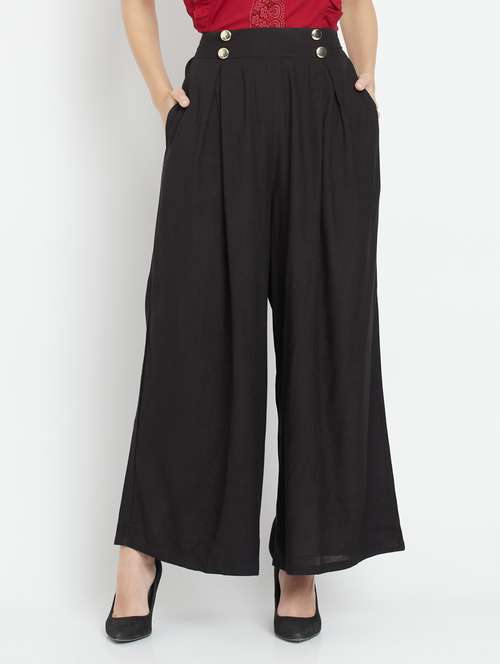 black solid palazzo - 18146036 - Very Small Image - 1
