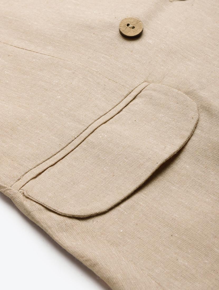 beige solid formal blazer - 18171213 - Zoom Image - 3