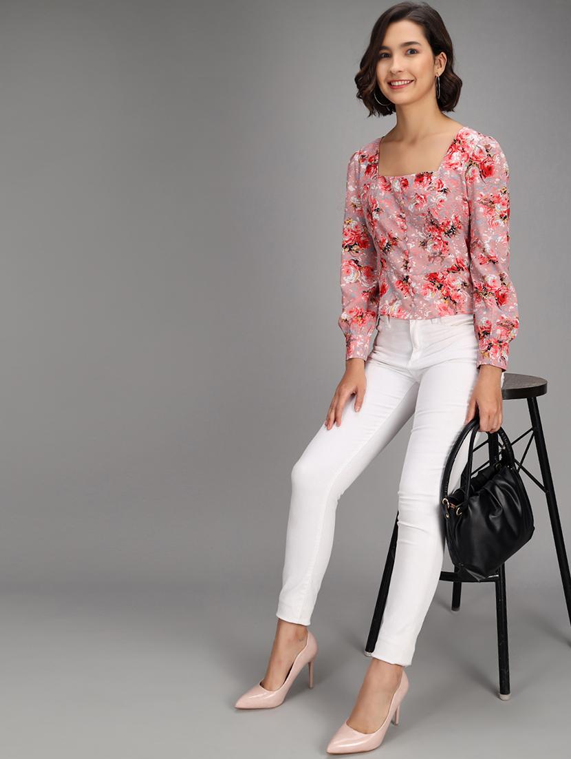 women's peplum square neck top - 18172483 - Standard Image - 3