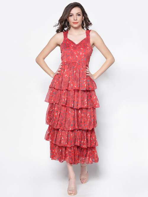 women's layered floral dress - 18181747 - Very Small Image - 1