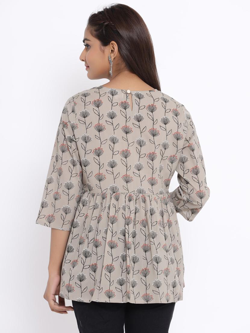 women's peplum round neck top - 18185656 - Standard Image - 3