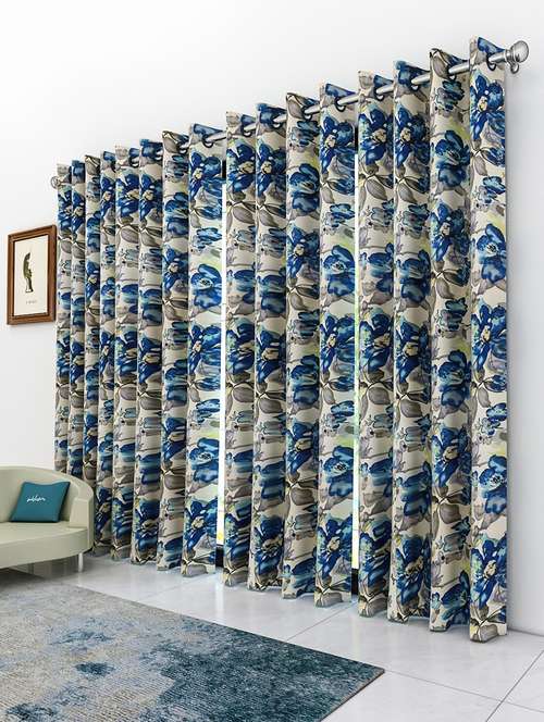 athom living eazy home premium polyester designer floral  door curtain 7ft pack of 4 - 18187518 - Very Small Image - 1