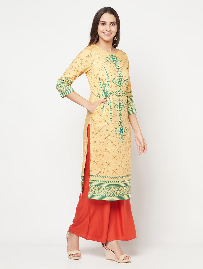 women's straight kurta - 18192075 - Standard Image - 3