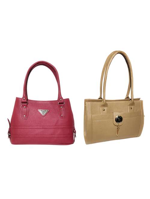 multi colored leatherette (pu) combo handbag - 18196686 - Very Small Image - 1