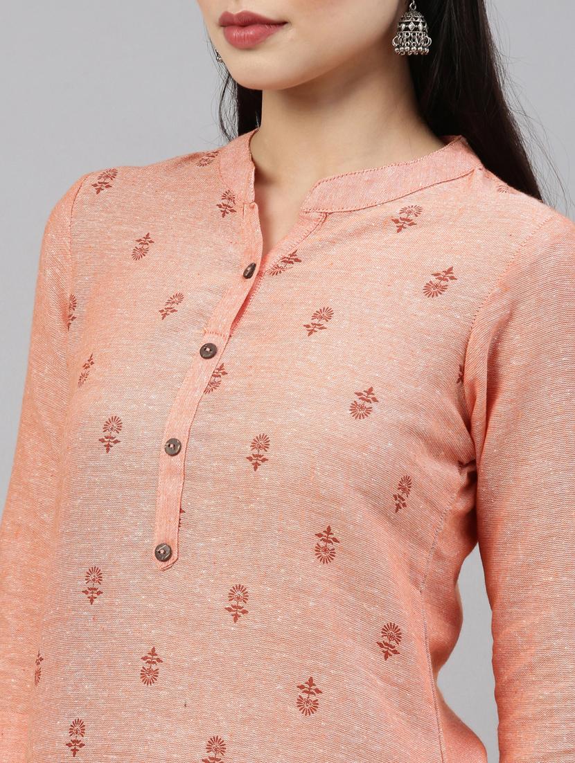 orange cotton kurta pant set - 18211148 - Standard Image - 4