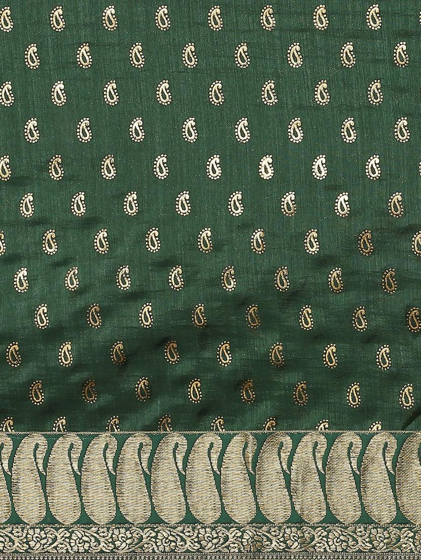 women paisley bordered saree with blouse - 18213016 - Zoom Image - 3