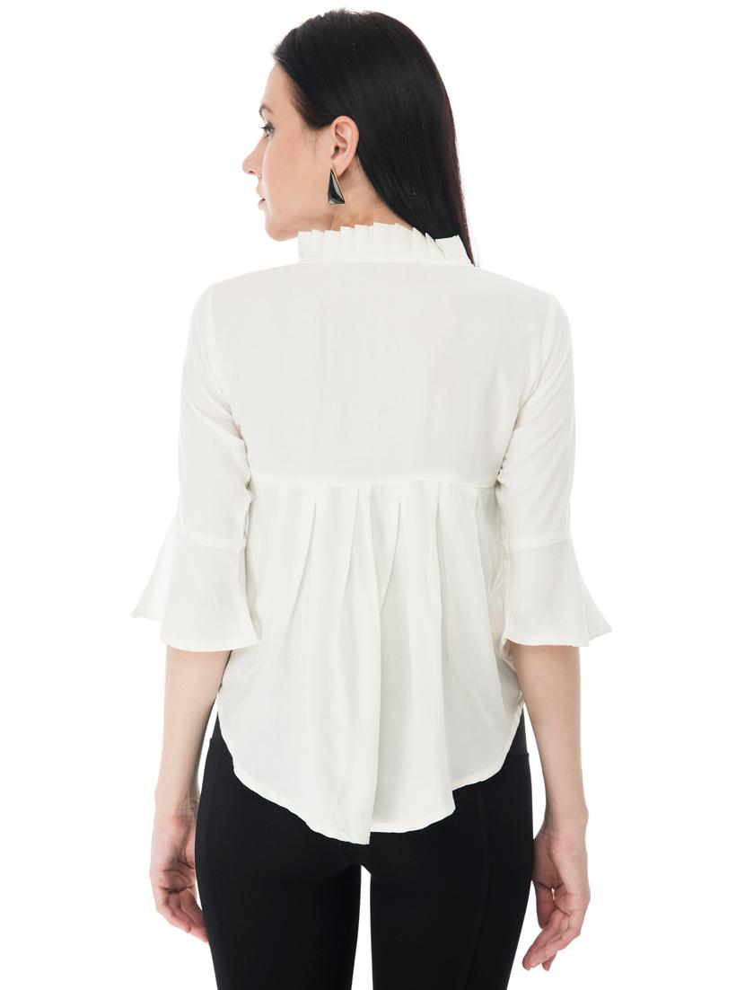 women's flared tie-up neck top - 18213501 - Standard Image - 3