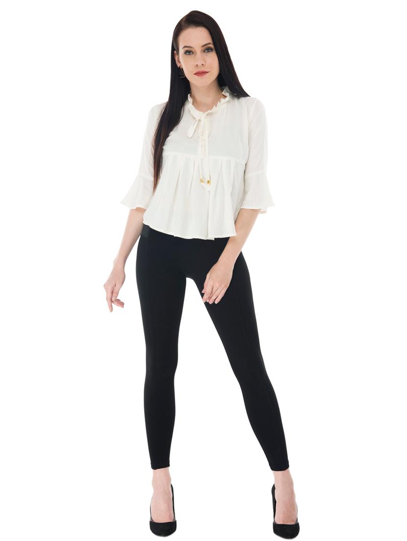 women's flared tie-up neck top - 18213501 - Standard Image - 4