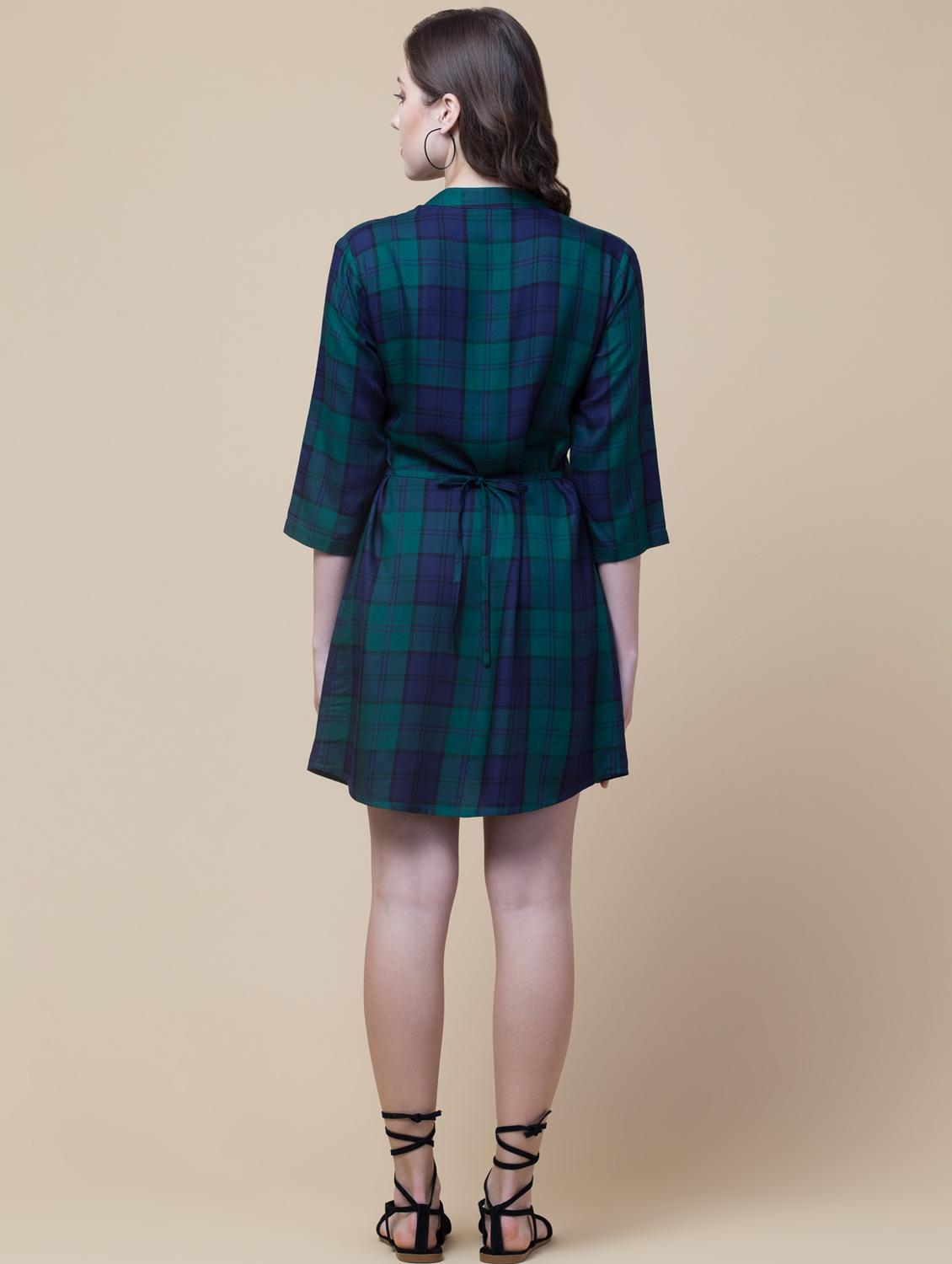 women's shirt checks dress - 18224249 - Standard Image - 3