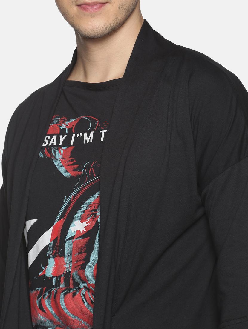 black back-printed cardigan - 18230879 - Zoom Image - 4