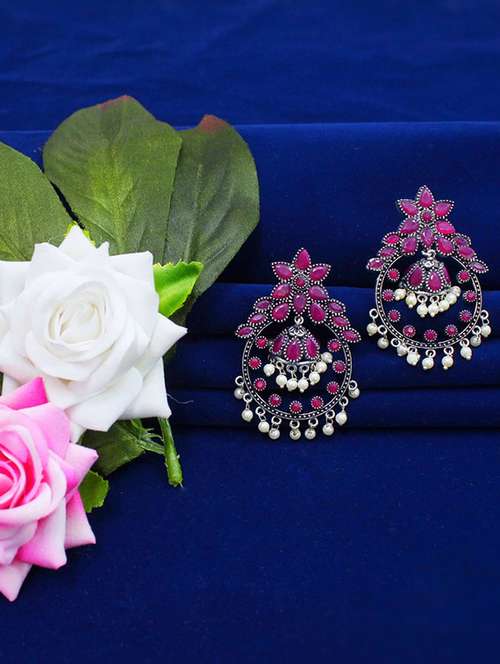 red brass drop earring - 18233414 - Very Small Image - 1