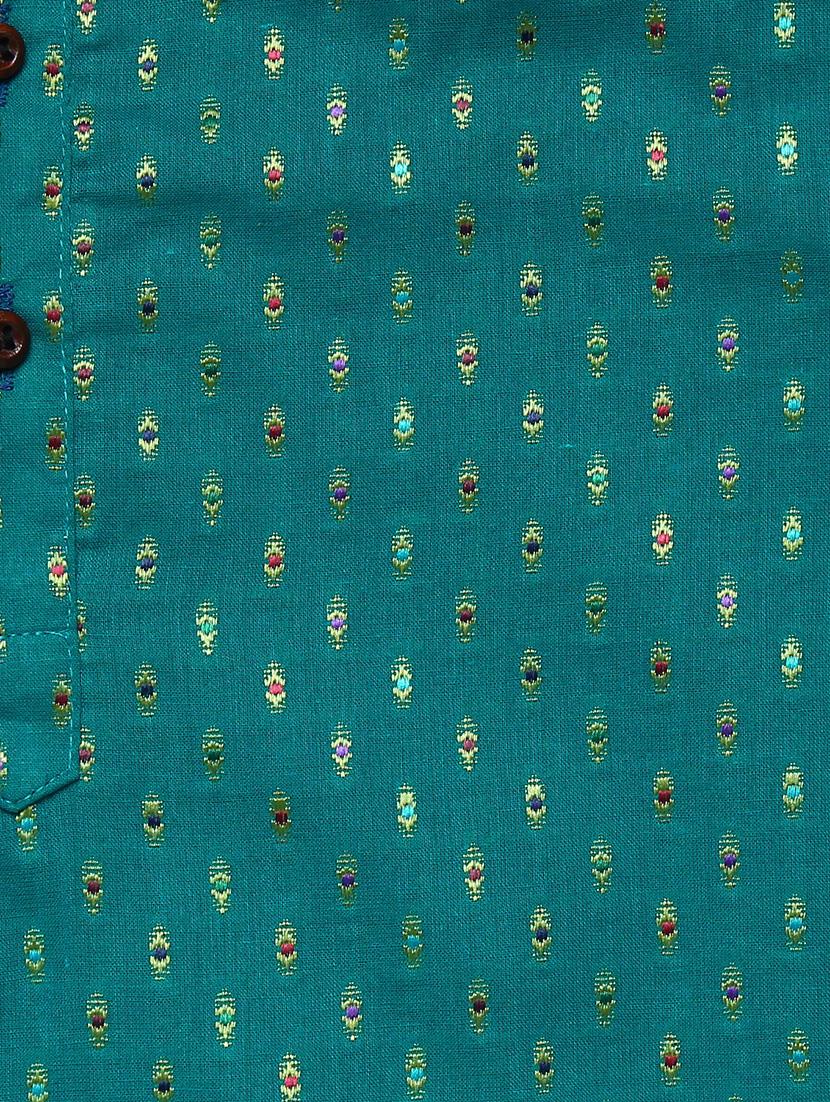 green solid dhoti kurta set - 18244892 - Zoom Image - 4