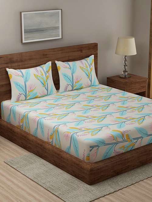 yellow cotton blend bedsheet - 18247648 - Very Small Image - 1