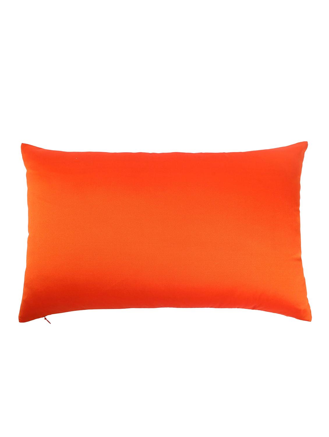 set of 2 red foliage brocade cushion cover with pleats - 18249095 - Standard Image - 4