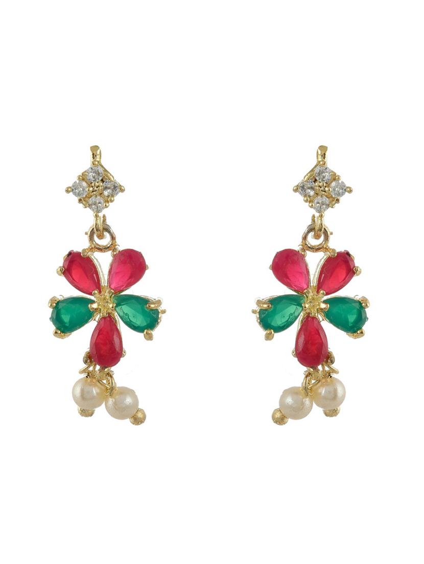 multi colored brass short necklaces with earring - 18251212 - Zoom Image - 3