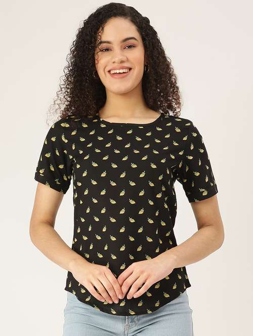 round neck printed top - 18266494 - Very Small Image - 1