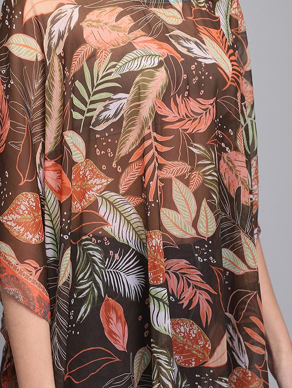 round neck printed kaftan tunic - 18286340 - Standard Image - 3