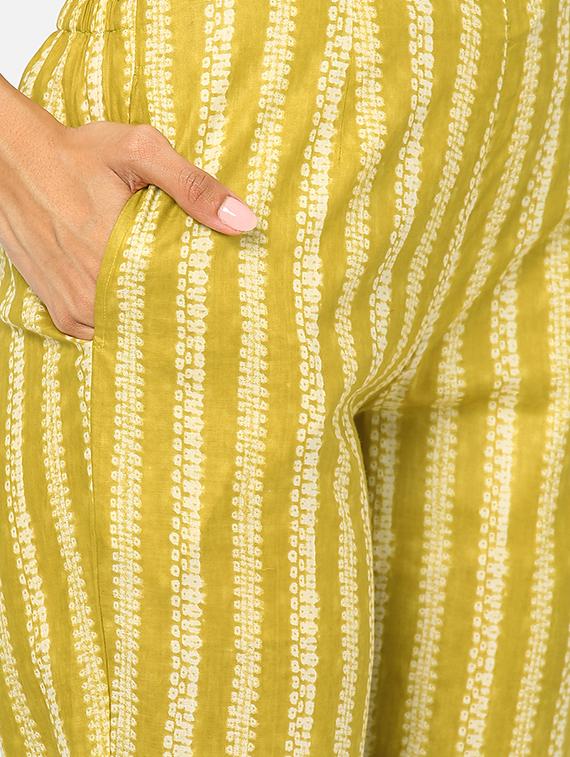 women mustard floral kurta pant set - 18289106 - Standard Image - 4
