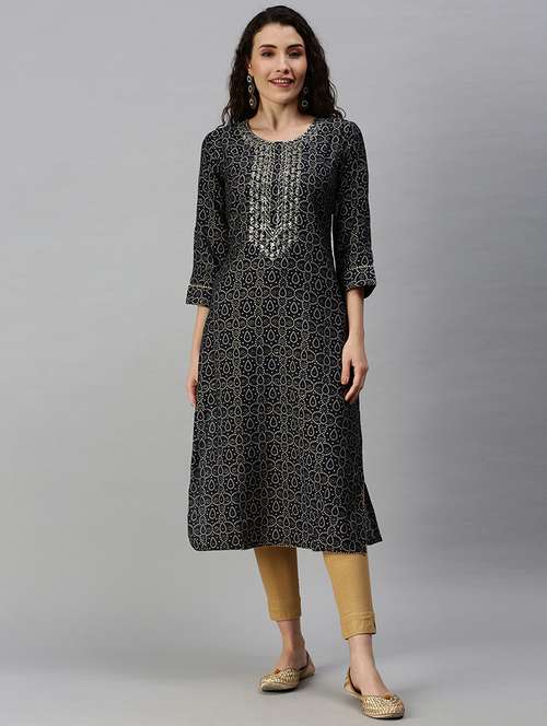 women's straight kurta - 18292979 - Very Small Image - 1