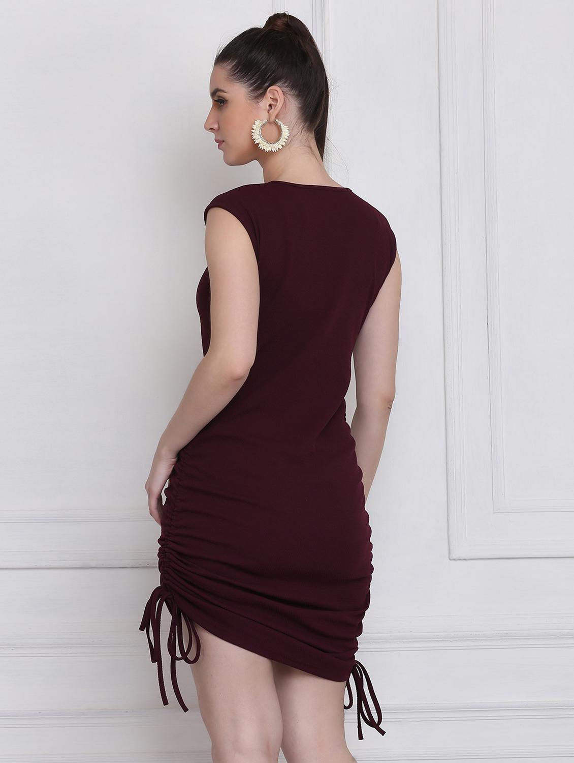 women's bodycon solid dress - 18298473 - Standard Image - 3