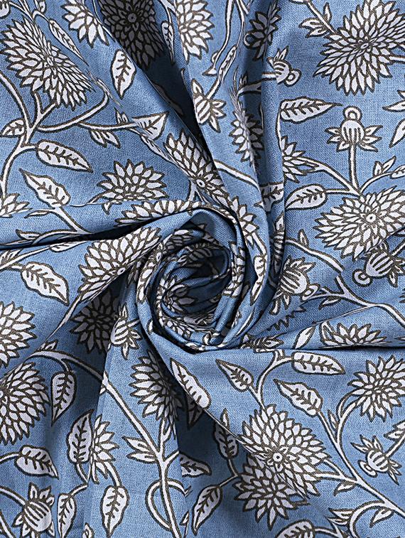 texstylers blue pure cotton 4 seater jaipuri print table cloth cover - 18299461 - Zoom Image - 3