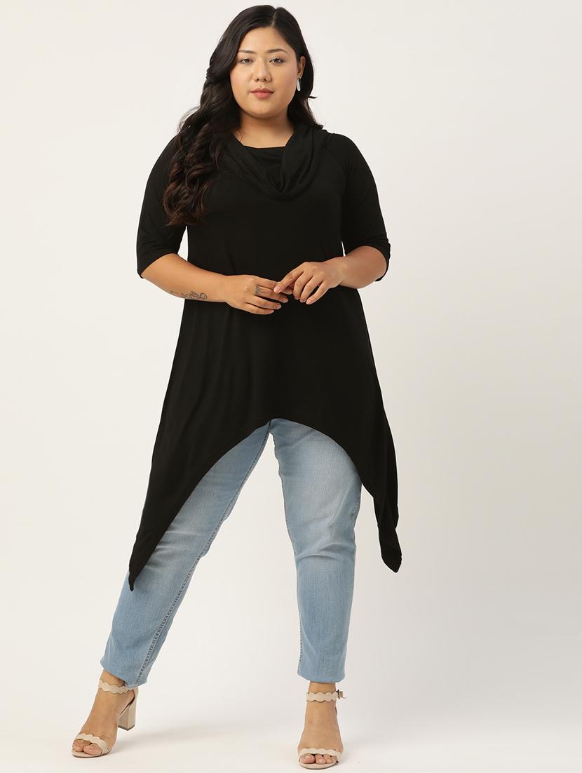 women's asymmetric round neck top - 18304003 - Standard Image - 3