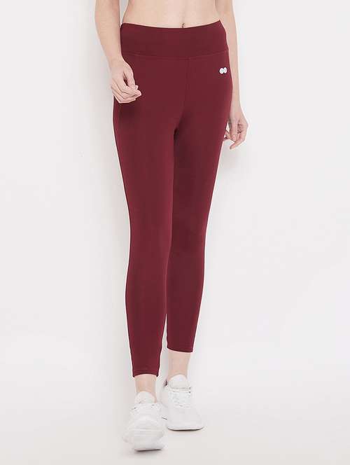 high rise solid yoga pants track pant - 18307445 - Very Small Image - 1