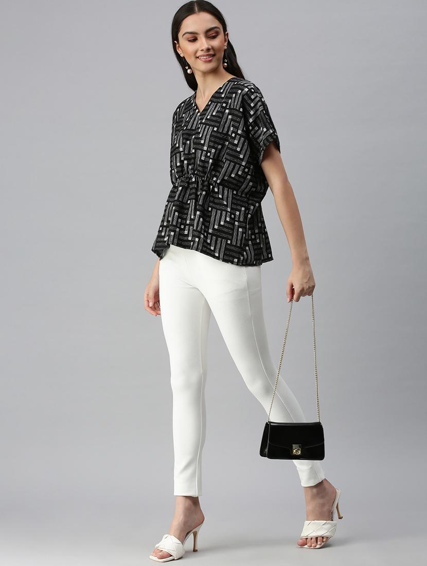 women's peplum v neck top - 18310550 - Standard Image - 4