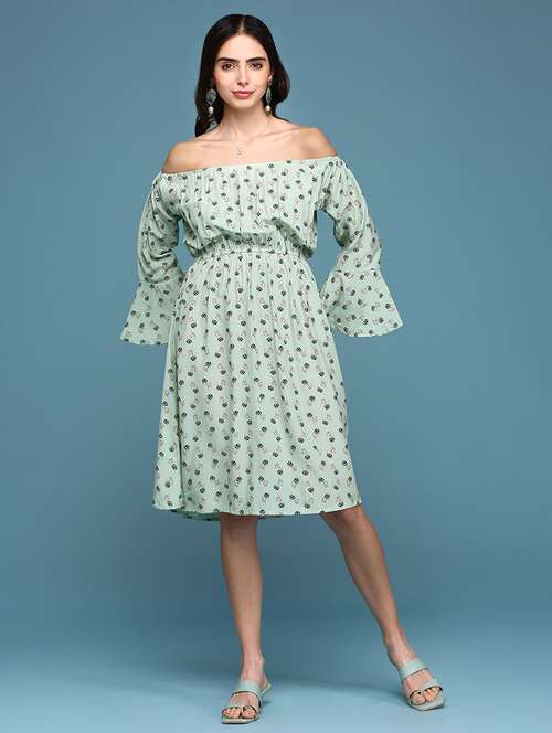 Women Printed Off Shoulder Dress - 18313174 - Very Small Image - 1