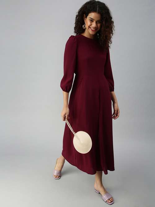 Round Neck Solid Wide Leg Jumpsuit - 18336949 - Very Small Image - 1