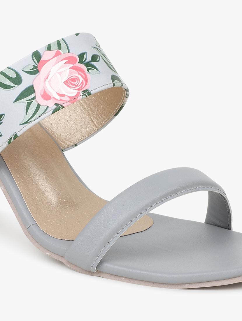 grey synthetic slip on sandals - 18338559 - Standard Image - 4