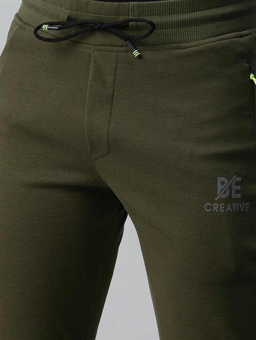 olive-green solid full length track pant - 18339890 - Zoom Image - 4