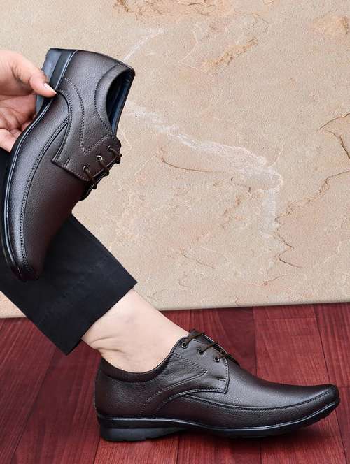 brown lace-up formal derby shoes - 18341020 - Very Small Image - 1