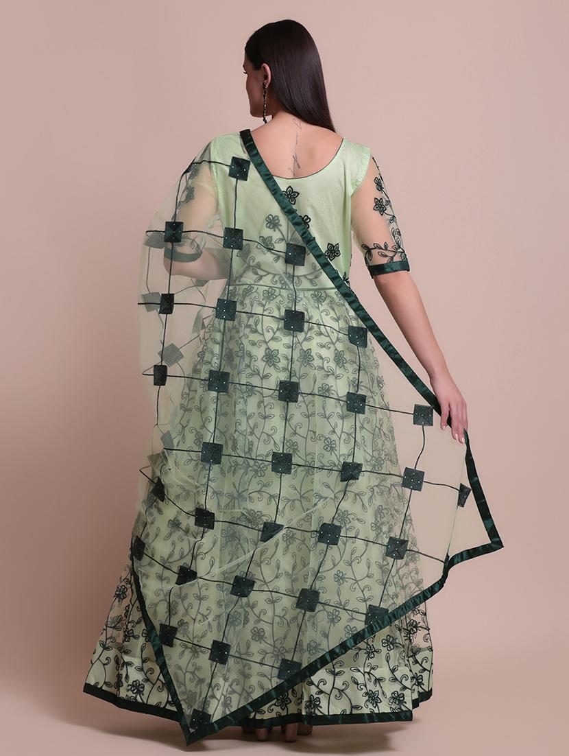 green net semistitched suit - 18346721 - Standard Image - 2