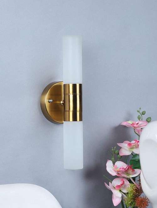eliante gold iron base white acrylic shade wall light - px-10-2 - inbuilt led - 18369417 - Very Small Image - 1
