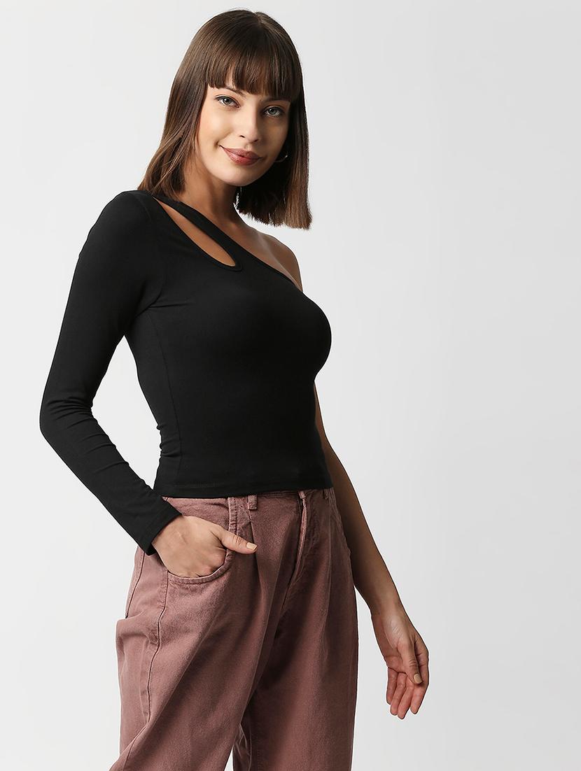 women's crop single shoulder top - 18384067 - Zoom Image - 2