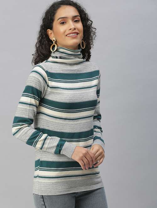 high neck striped top  - 18392163 - Very Small Image - 1