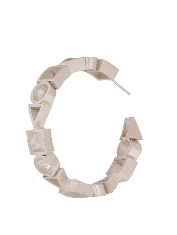 silver brass hoop earring - 18393381 - Standard Image - 2