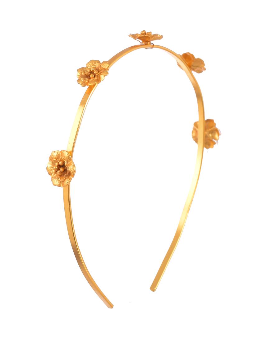 floral gold plated hairband - 18395851 - Zoom Image - 3