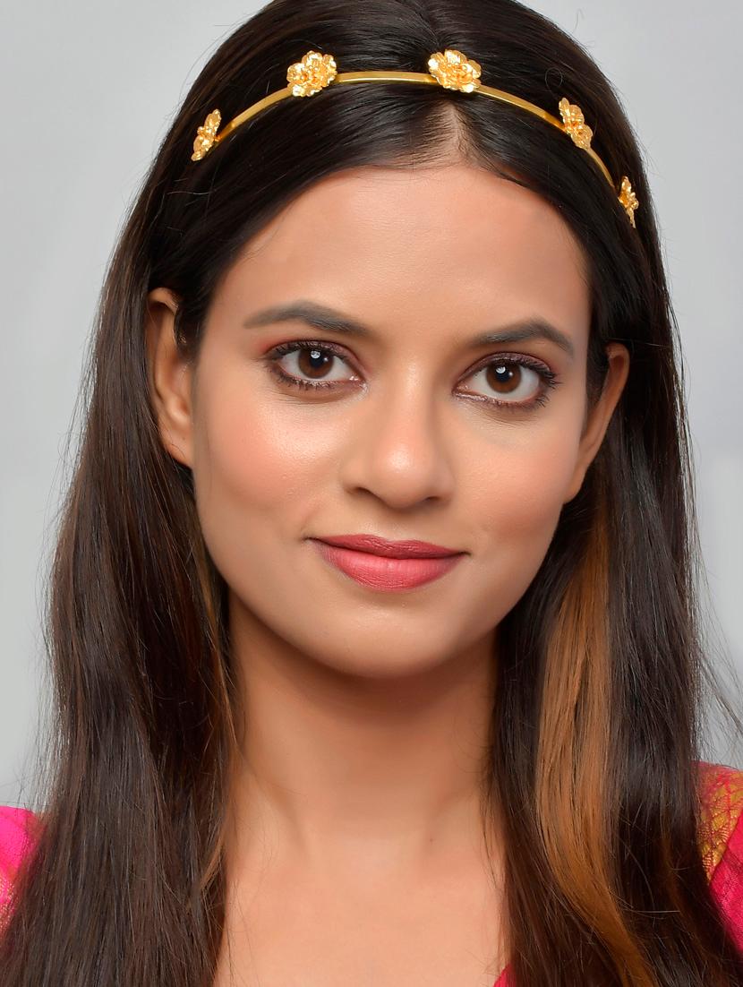 floral gold plated hairband - 18395851 - Zoom Image - 4