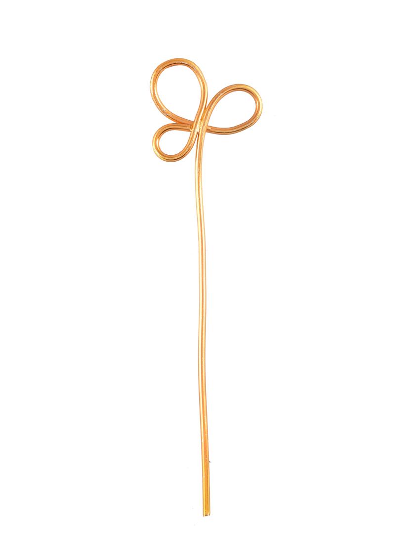 gold plated trinetta knot hair stick - 18395853 - Standard Image - 3
