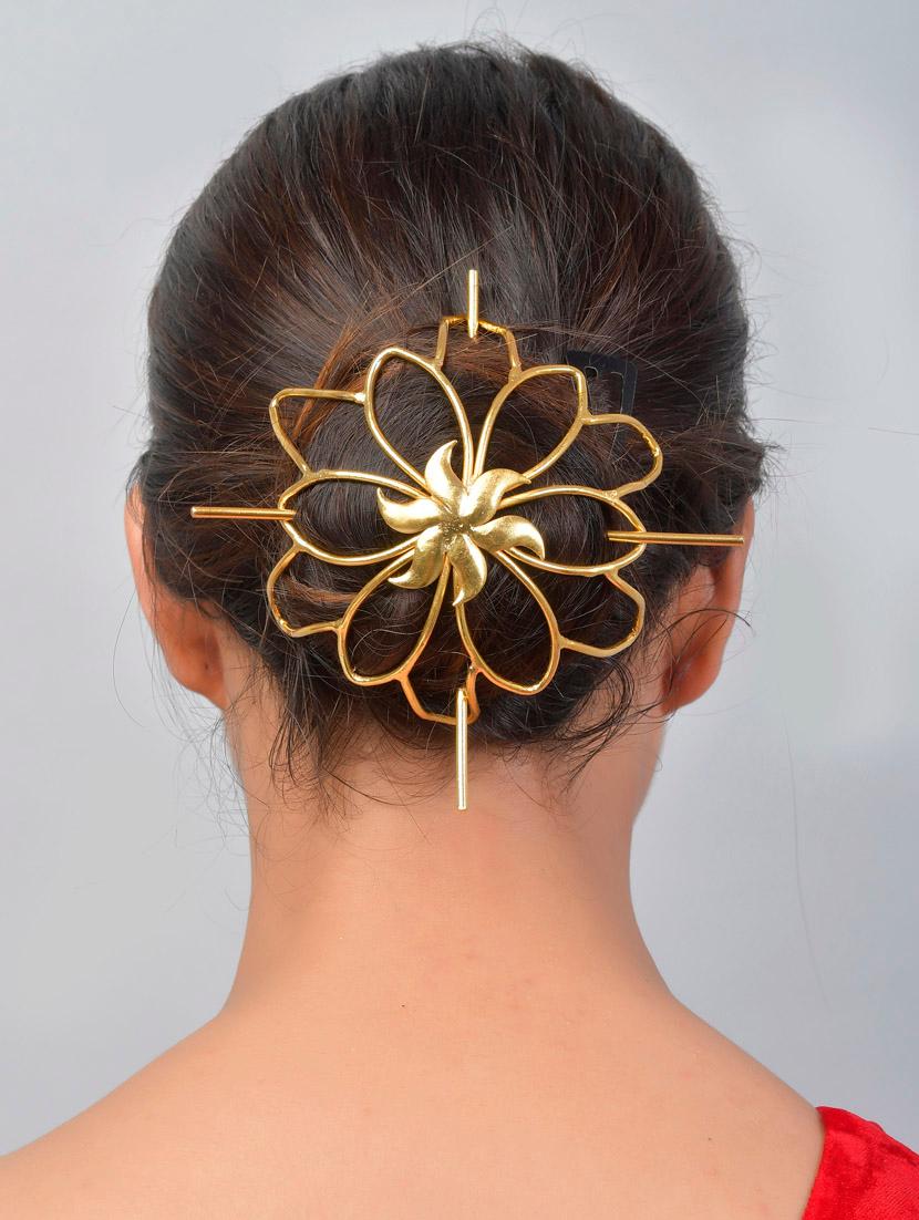 gold plated meratha designer hair accessory set - 18395854 - Standard Image - 4